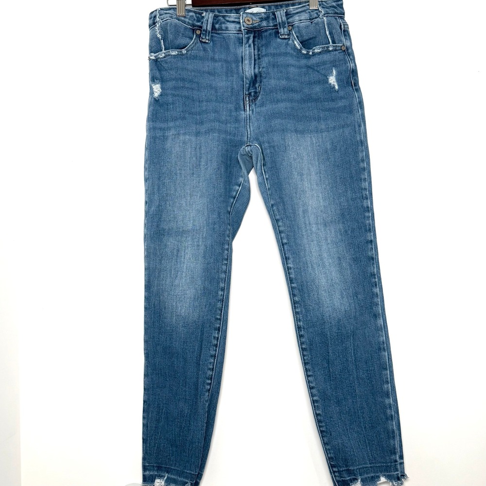 KanCan Kaleen High Rise Ankle Skinny Jeans 9/28 Distressed Raw Hem